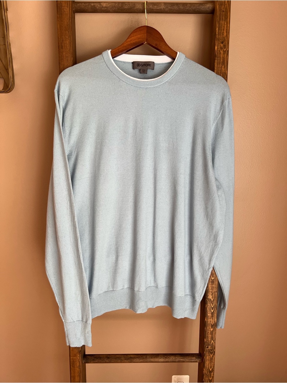 G/FORE Men's Light Blue Crewneck Sweater